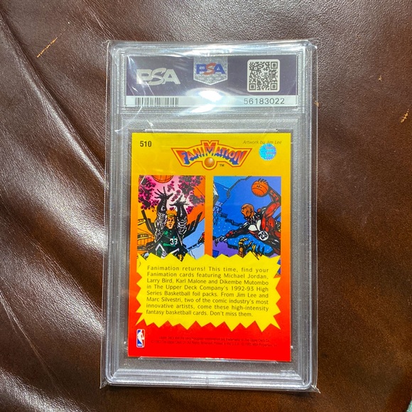 PSA 9 Graded Upper Deck Fanimation Michael Jordan & Larry Bird Comic Superheroes - Picture 2 of 2